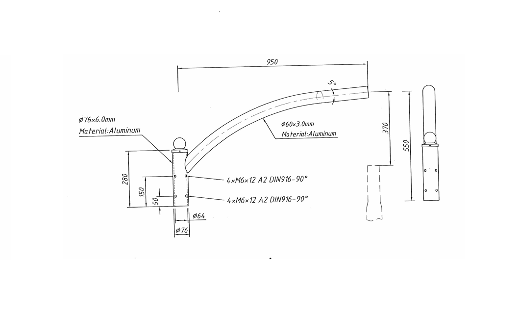 Оголовник ал. анод.ER-engineering AR-2/1/0,95/5