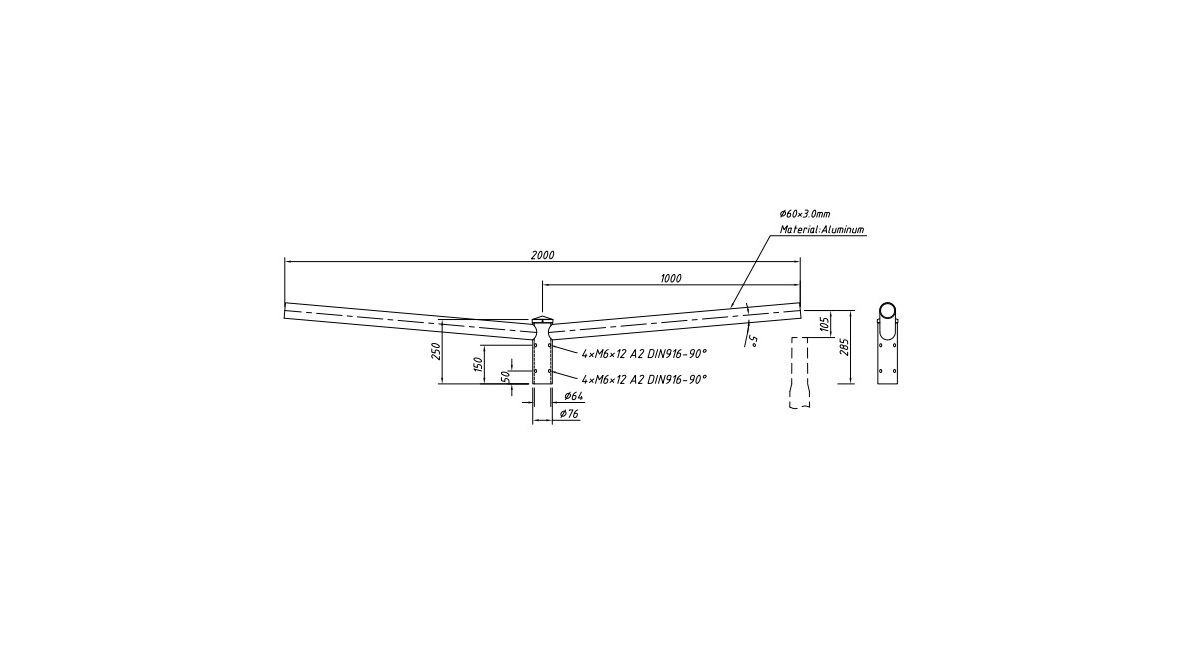 Оголовник ал. анод.ER-engineering AR-4/2/1,0/5 zp