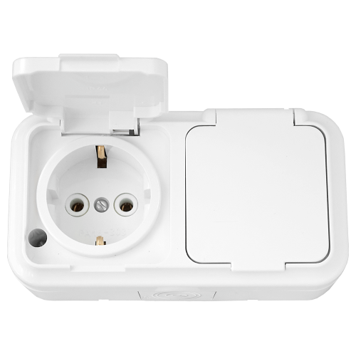 Розетка наруж. с з/к 2ая с крышкой IP54 РА16-303 Bylectrica