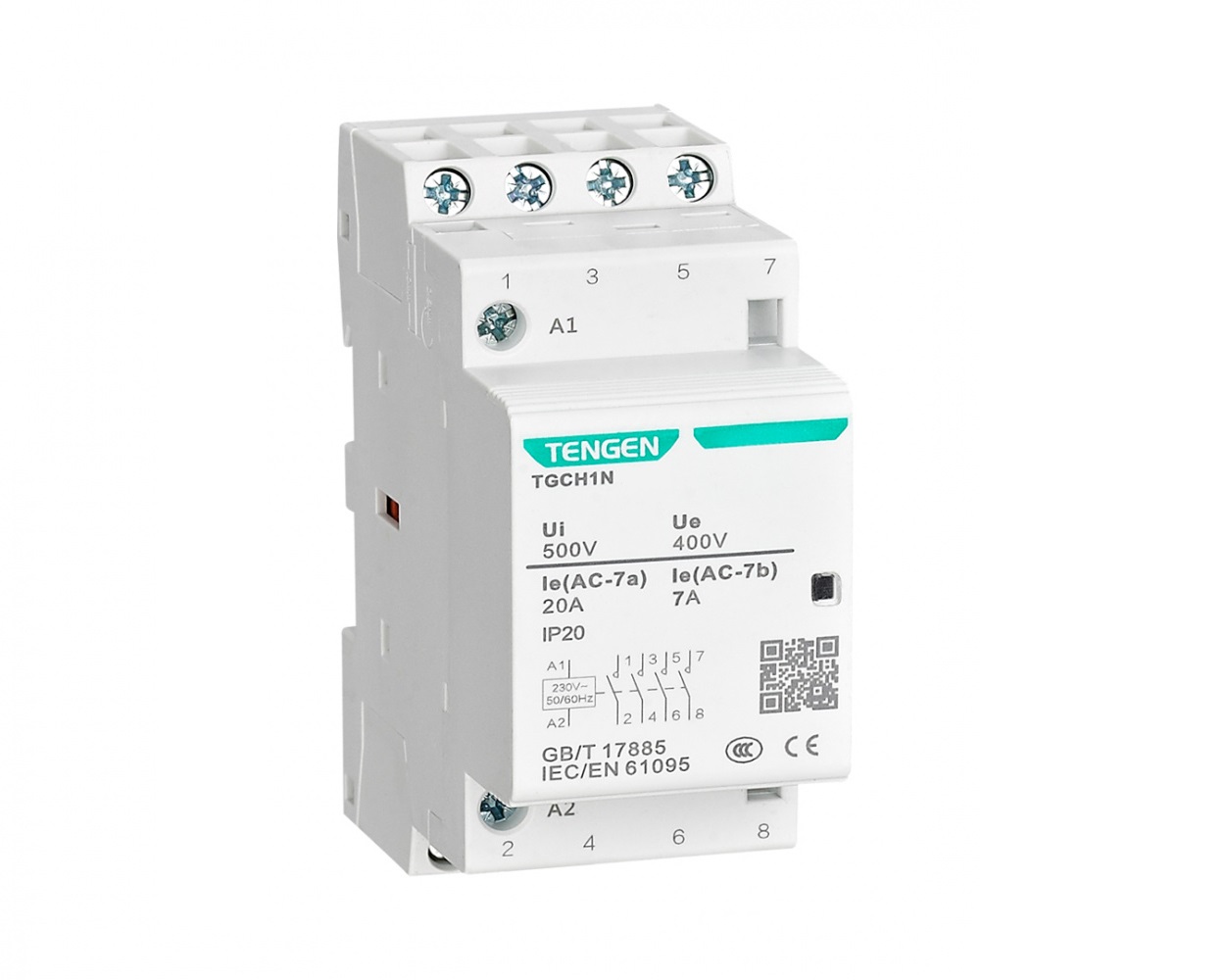 Контактор мод. TGCH1N-2540 4NO 25А 230В TENGEN